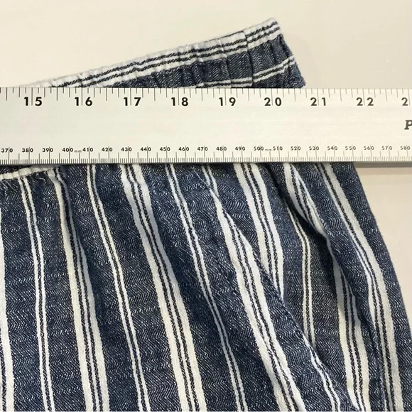 Nwot Old Navy Blue High-Waisted Striped Linen-Blend Wide-Leg Pants XXL Tall - Picture 4 of 10